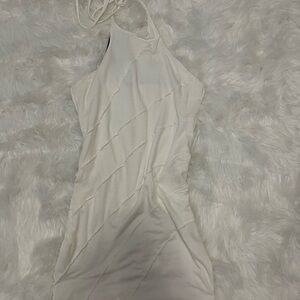 Elegant White Halter Dress